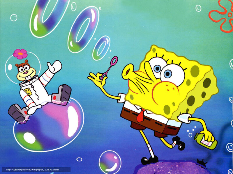 SpongeBob blowing bubbles