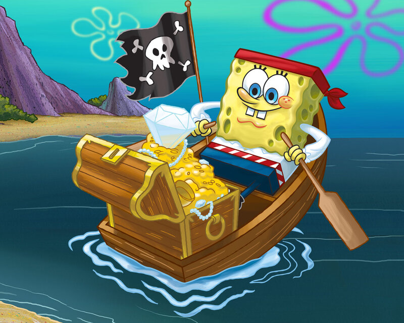 Spongebob in a Boat