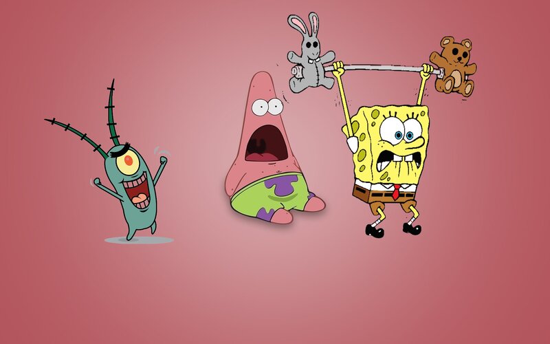 Spongebob Lifting Weights