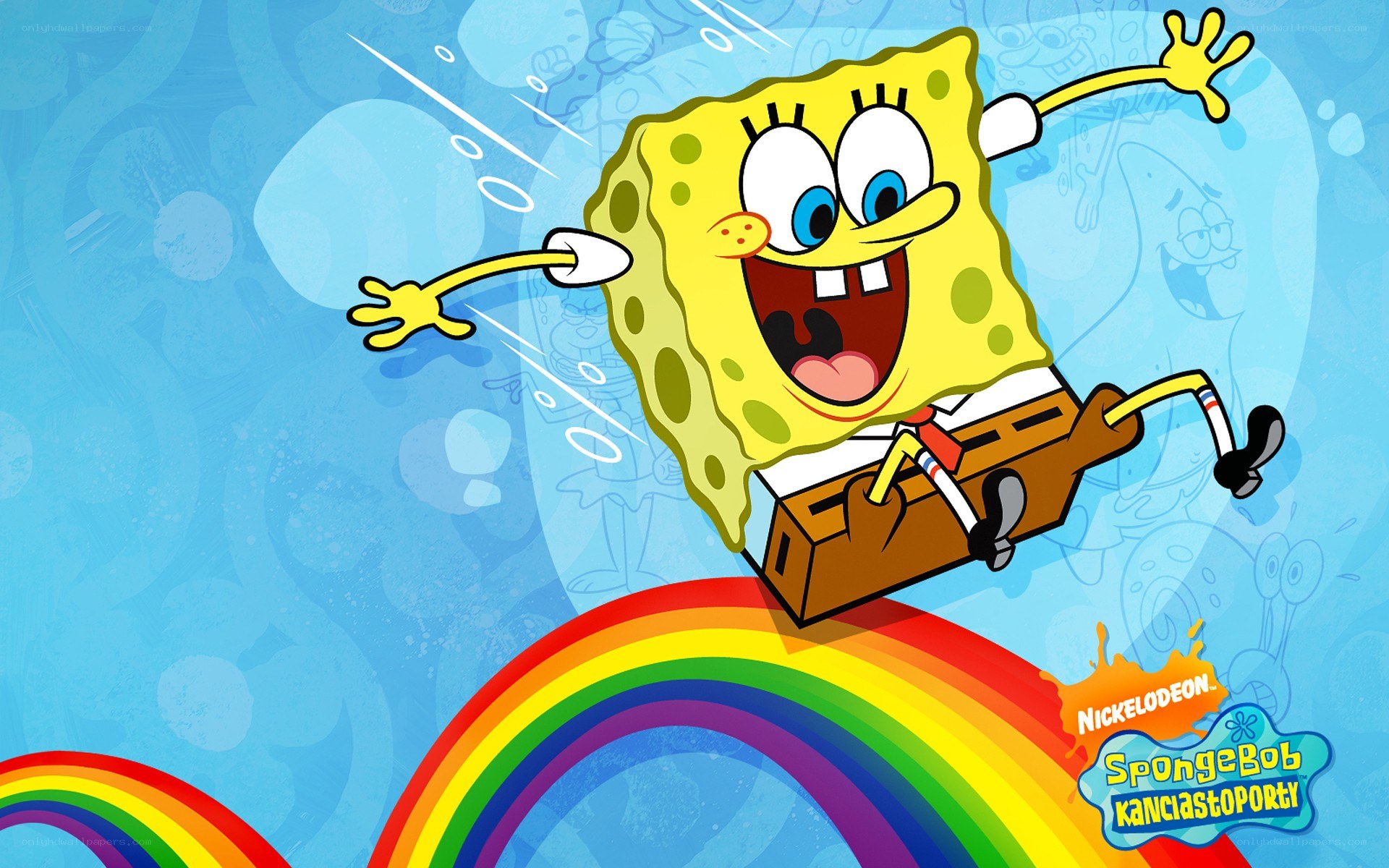 SpongeBob on a rainbow