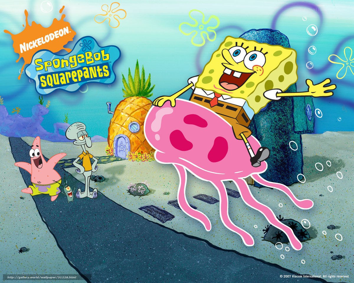 SpongeBob on jellyfish ride