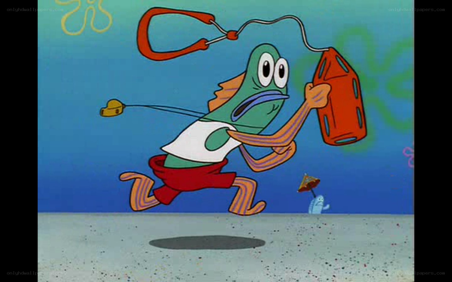 SpongeBob's fish friend running