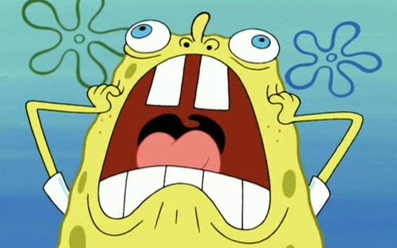SpongeBob screaming in shock