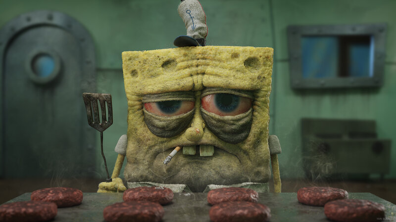 Spongebob Squarepants Character — Yellow, Grim