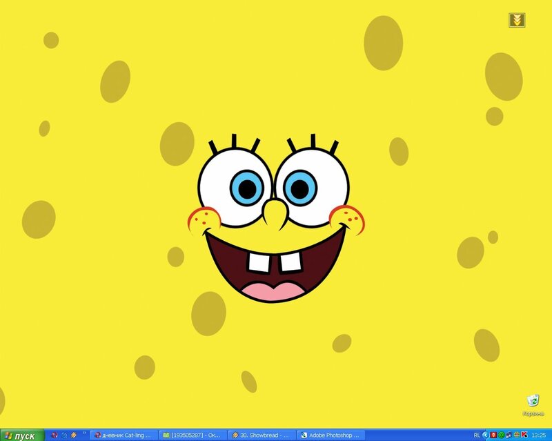Spongebob Squarepants Face — Yellow, Cheerful