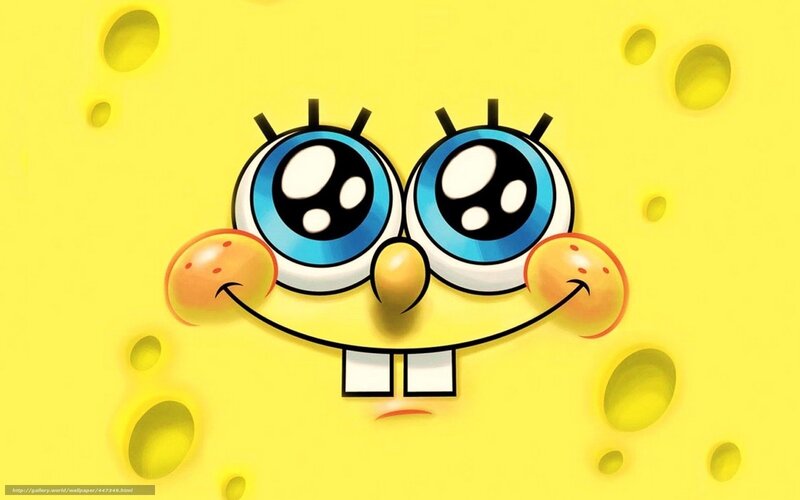 Spongebob Squarepants Face — Yellow, Happy, Cartoon, Eyes