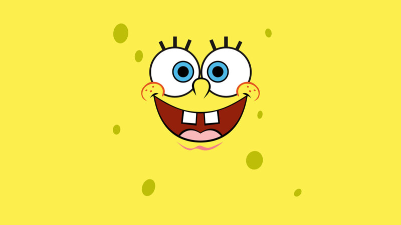 Spongebob Squarepants Face — Yellow, Happy, Vector Art