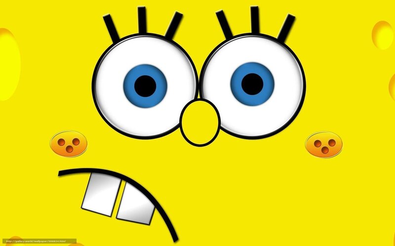 Spongebob Squarepants Face — Yellow, Playful, Cartoon, Eyes
