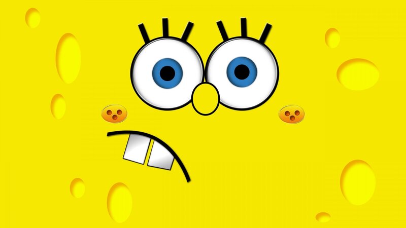 Spongebob Squarepants Face — Yellow, Playful, Digital Art, Eyes, Nose, Mouth, Cheeks