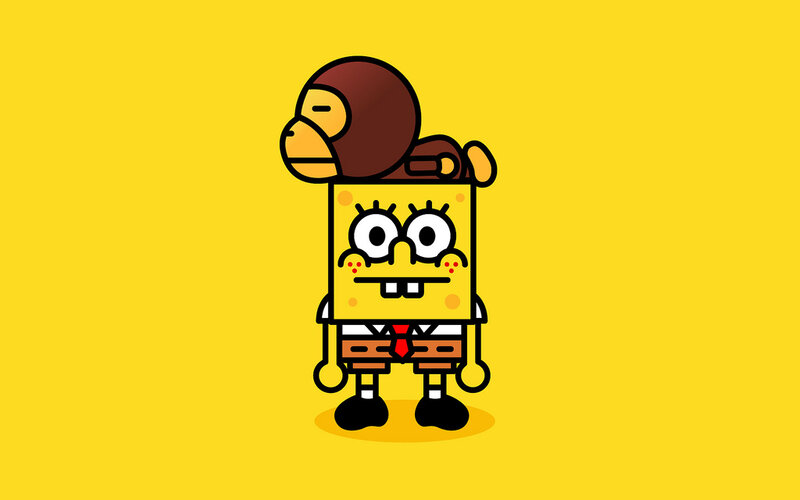 Spongebob Squarepants with Monkey