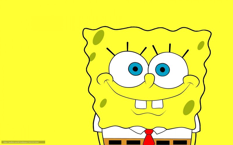 Spongebob Squarepants — Yellow, Happy, Cartoon, Tie, Shirt
