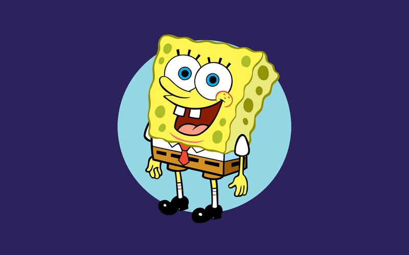 Spongebob Squarepants — Yellow, Happy, Cartoon, Tie