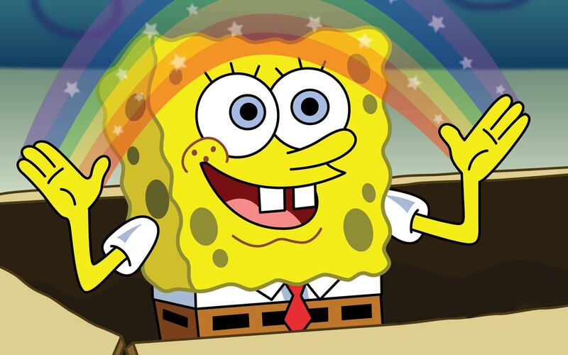 Spongebob Squarepants — Yellow, Joyful, Night, Cartoon
