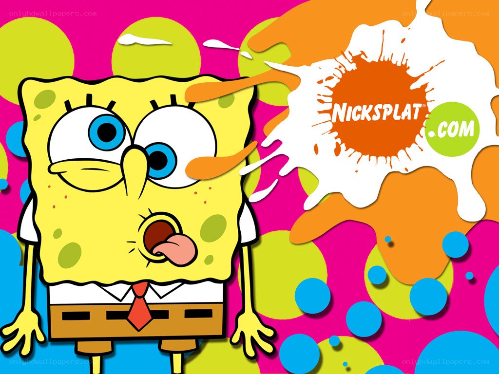 SpongeBob with paint splatter
