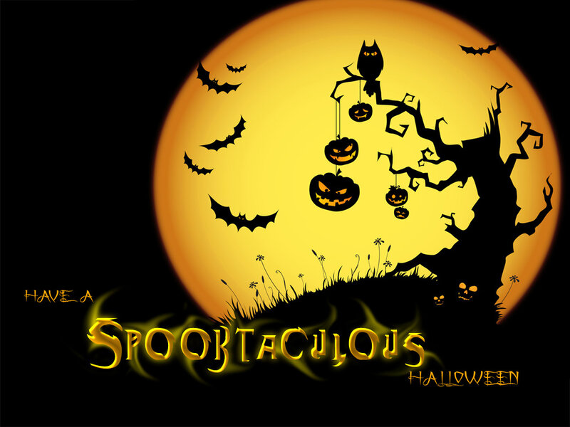 Spooky Tree with Pumpkins