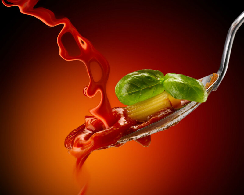 Spoon with Sauce and Basil