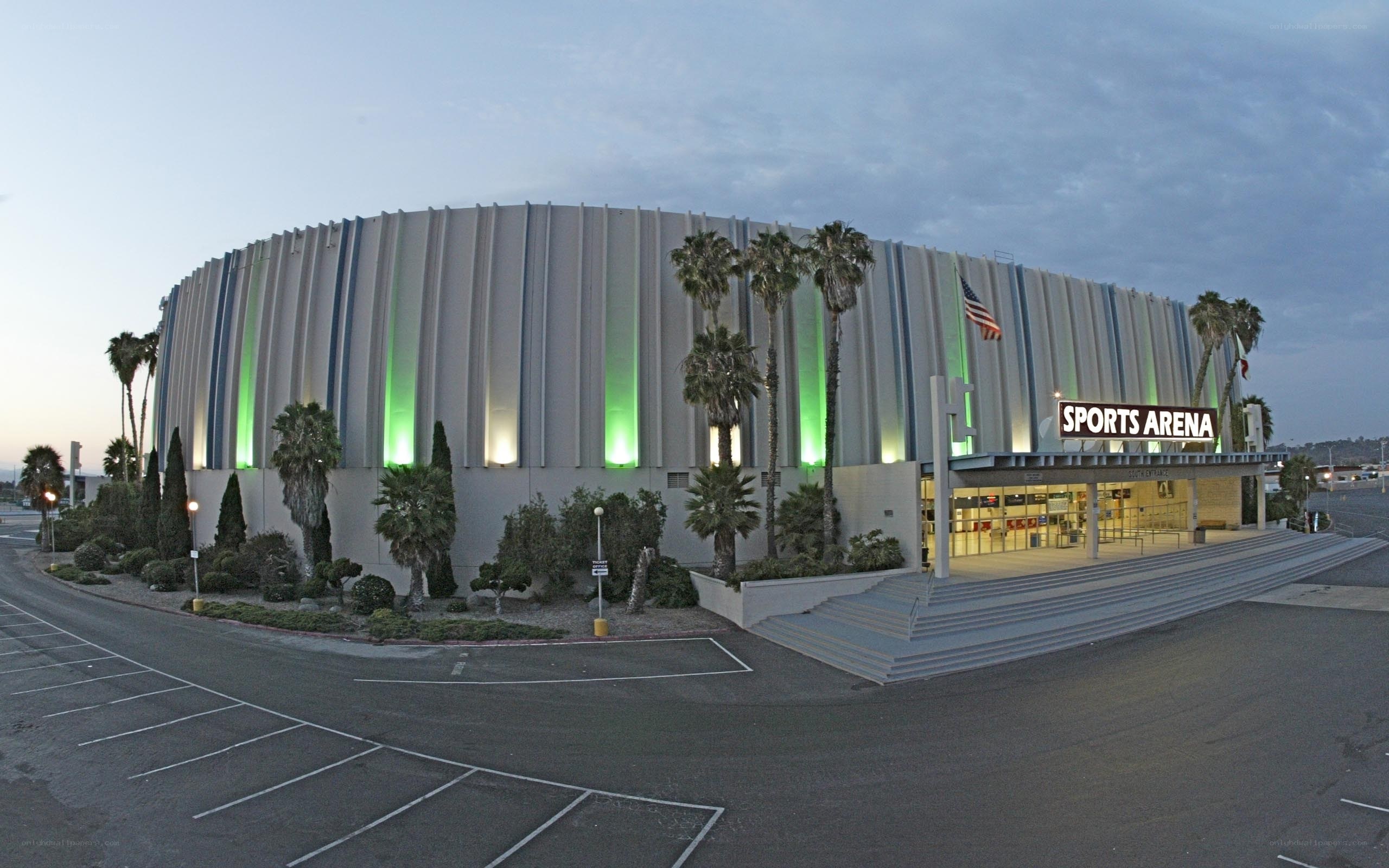Sports Arena at dusk