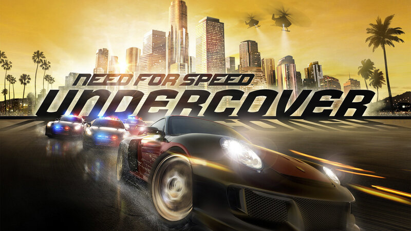 Sports Car and Police Cars — Yellow, Dramatic