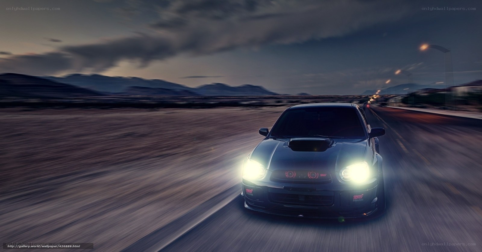 sports car at night on road