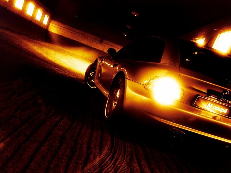 sports car at night