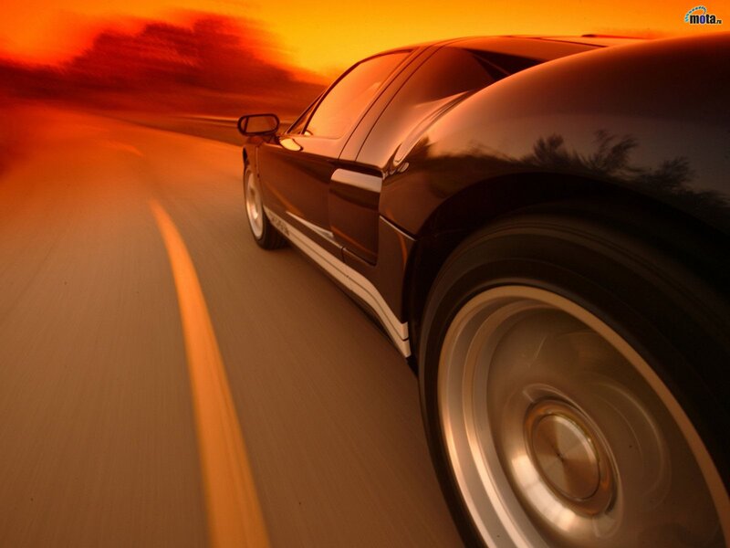 sports car at sunset