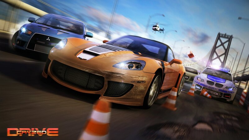 Sports Car Chase — Orange, Dramatic