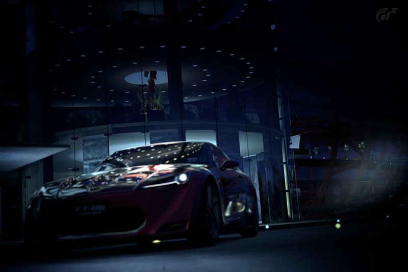 sports car in a showroom