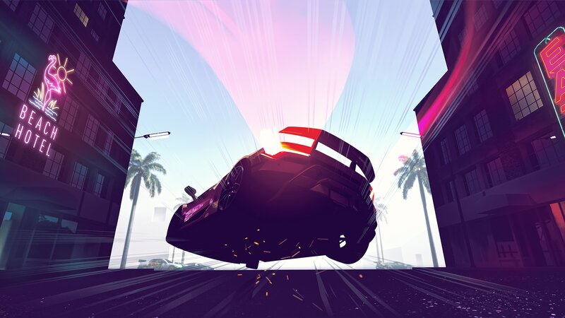 Sports Car in Mid-air