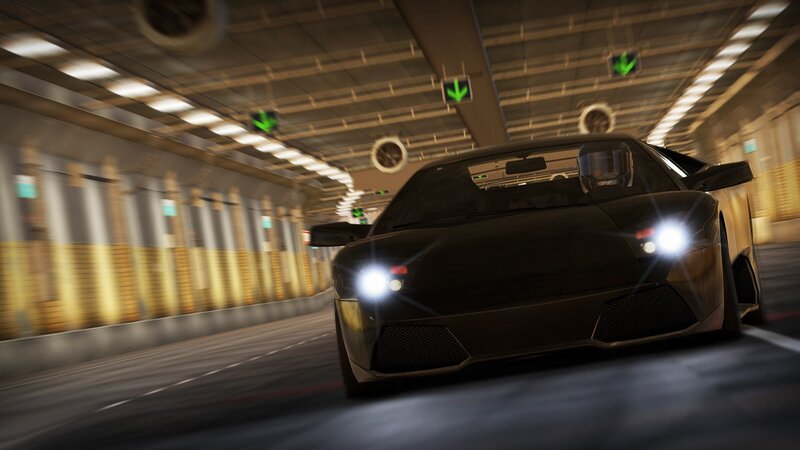 sports car in tunnel