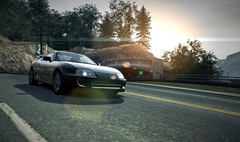 sports car on mountain road