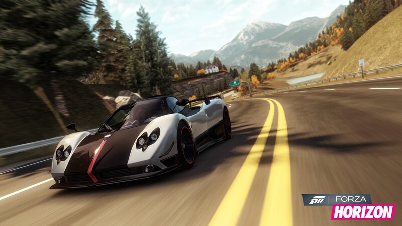 sports car on mountain road