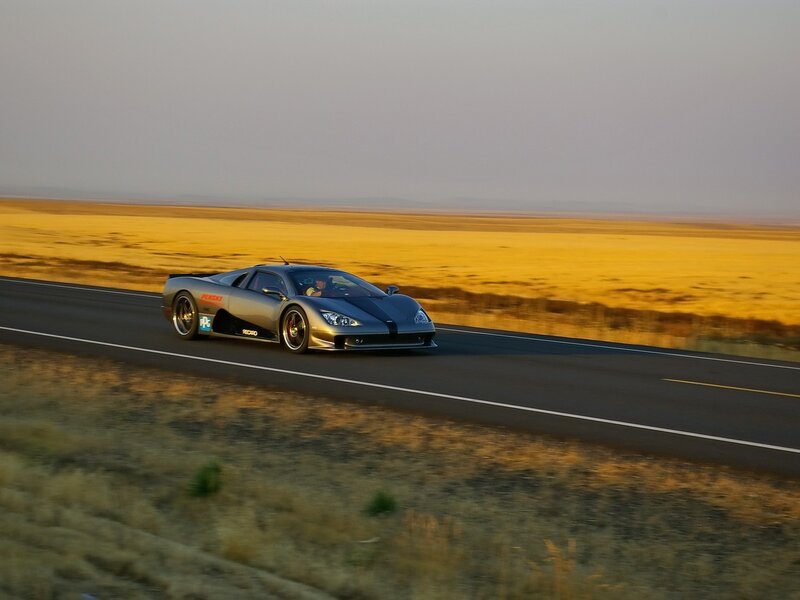 sports car on open road