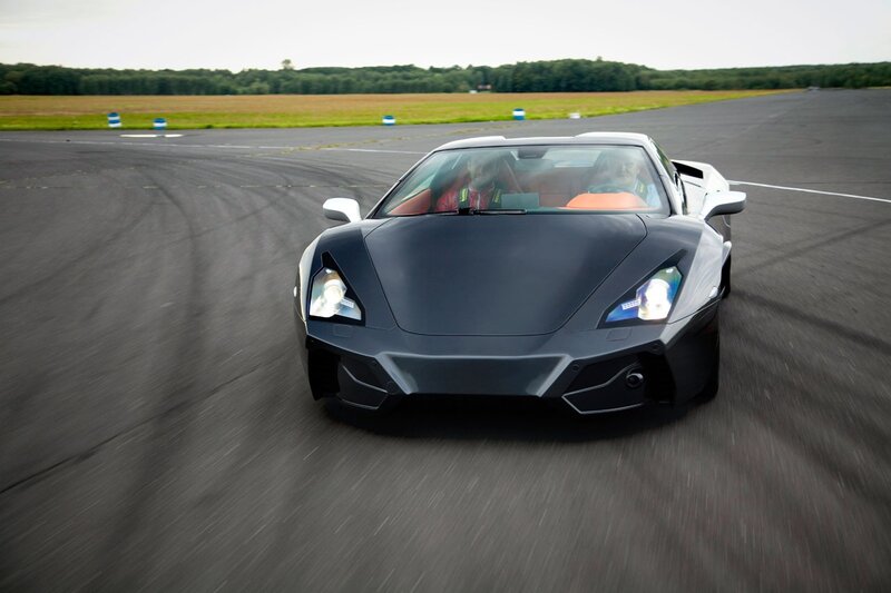 sports car on racetrack