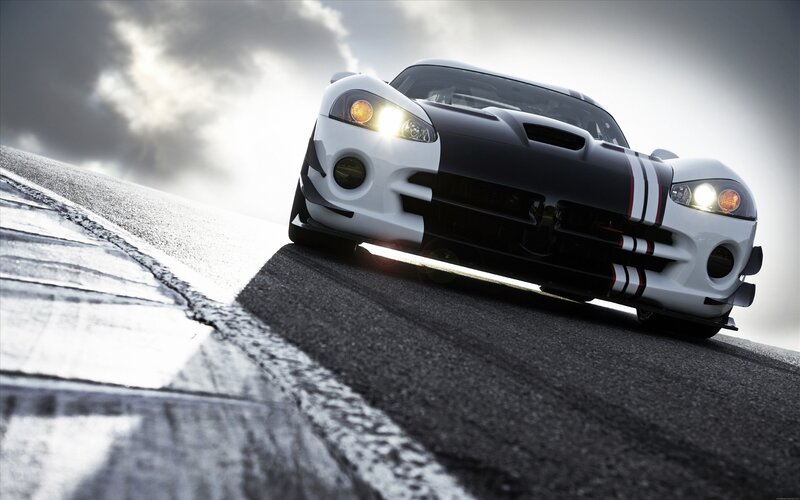 sports car on racetrack