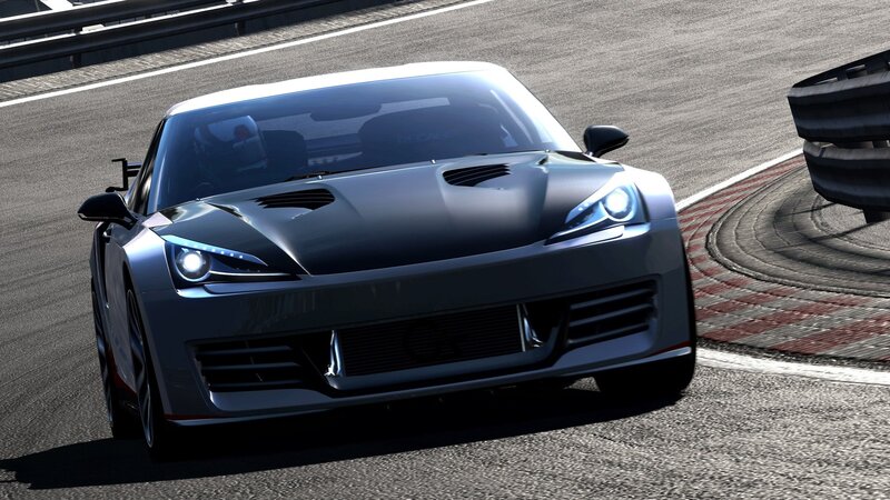 sports car on racetrack