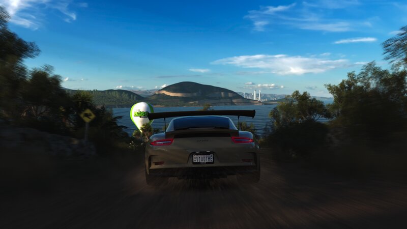 Sports Car on Road — Blue
