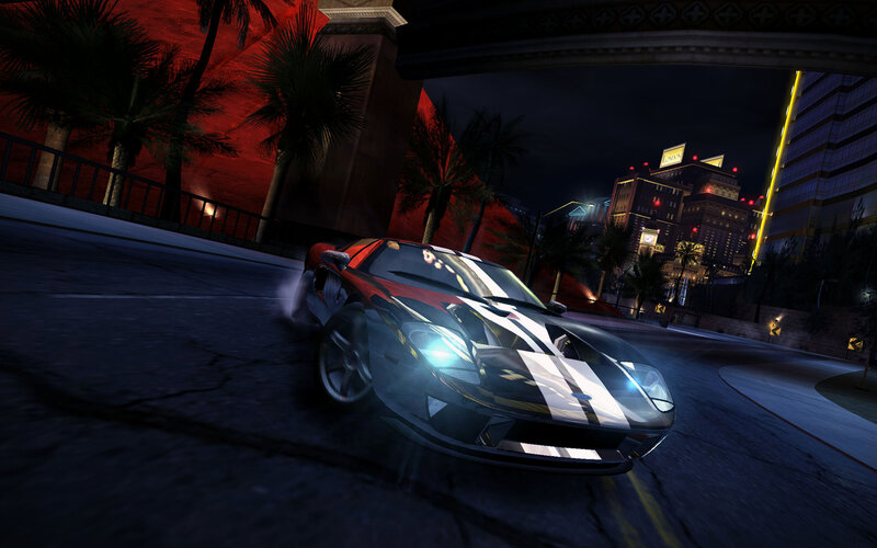 sports car racing at night