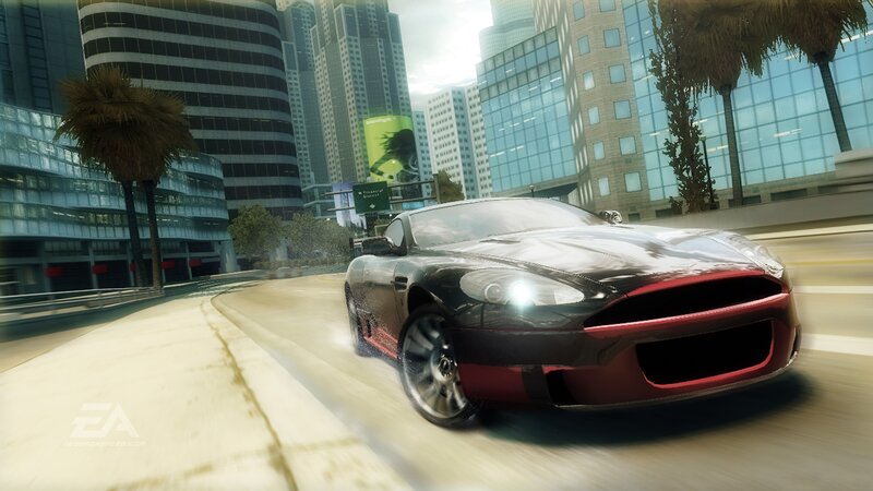 sports car racing in city