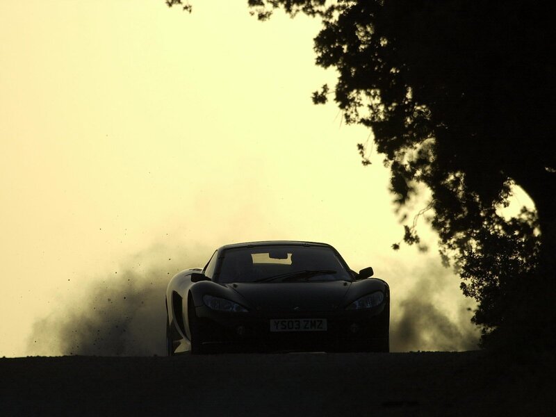 sports car silhouette at sunset