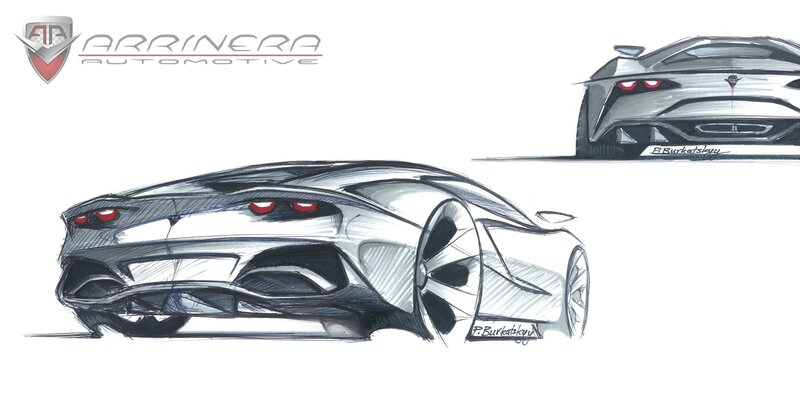 Sports Car Sketch — Black