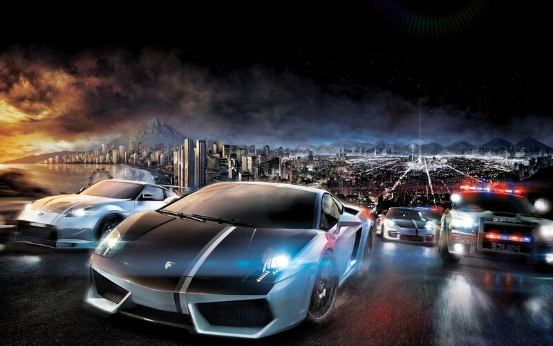 Sports Cars and Police — Black