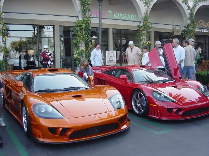 Sports cars at a car show