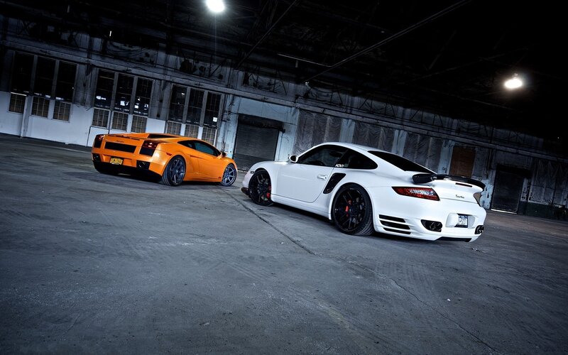 sports cars in warehouse