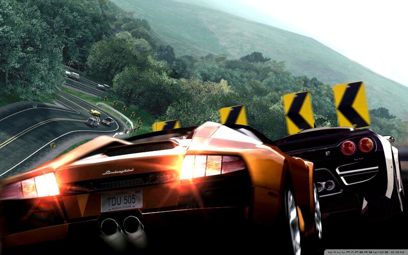 Sports Cars on a Road — Orange, Dynamic