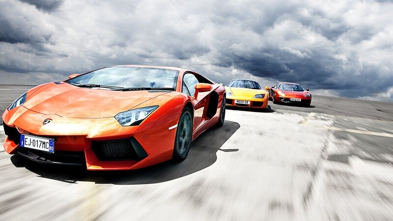 sports cars on a track