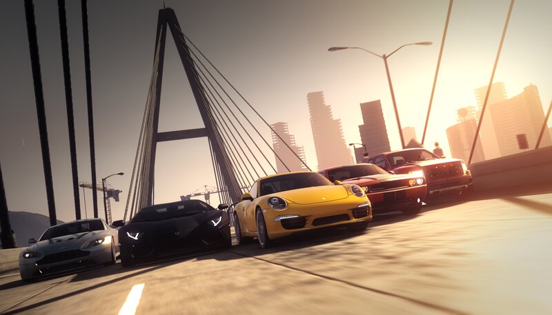 Sports Cars on Bridge