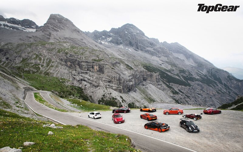Sports Cars on Mountain Road — Gray, Dramatic