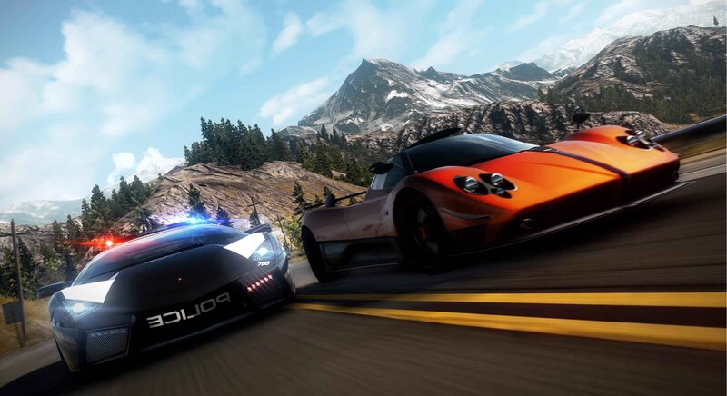 Sports Cars on Mountain Road — Orange, Action-packed