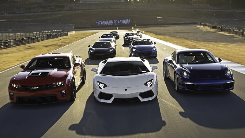 Sports Cars on Track — White, Dynamic