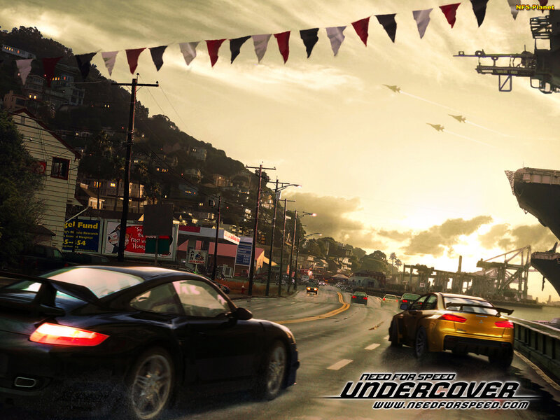 Sports Cars Racing — Yellow, Dramatic, Sunset, Digital Art